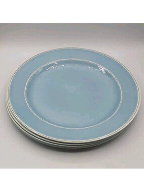Pottery Barn Kids Melamine Cambria 4 Plates Nonbreakable Blue Farmhouse 11 In